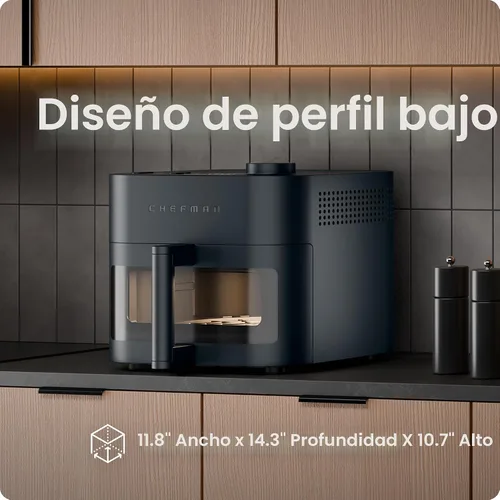 Miniatura 9 de Chefman Crispinator - Freidora de aire 6 en 1 con capacidad de 8 cuartos de galón, temperatura máxima de 450 °F con tecnología TurboFry Pro