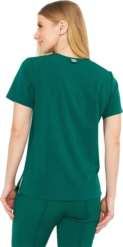 Miniatura 3 de Mediclo Sal Essential - Camiseta médica para mujer, respetuosa con el medio ambiente, sostenible, con cuello en V, bolsillo en el pecho, ropa