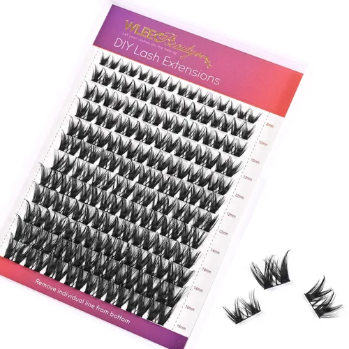 Miniatura 6 de Extensiones de pestañas de ojo ancho, 96 unidades, extensiones de pestañas individuales, rizo D, banda ancha (LC08, mezcla de 0.315 a 0.630 pulgadas)