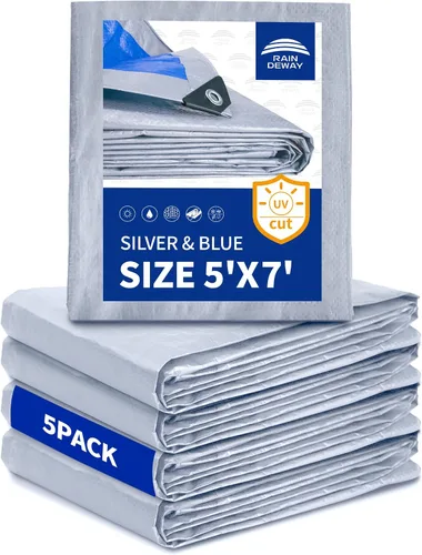 Miniatura 48 de RAINDEWAY Tarps - Lona impermeable de color azul de 4 x 16 pies de grosor, resistente a desgarros, multiusos, para techo, campamento, automóvil