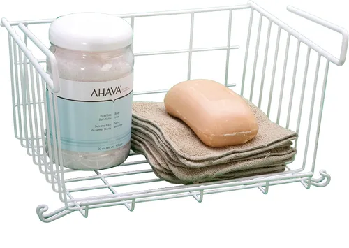 Miniatura 2 de YBM HOME - Cesta de almacenamiento debajo del estante, 12 pulgadas, color blanco #1184
