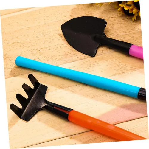 Miniatura 4 de Set of 3 Mini Garden Tools Compact Rake Shovel Trowel Durable Plastic Handles Ideal for Indoor Planting Bonsai Care