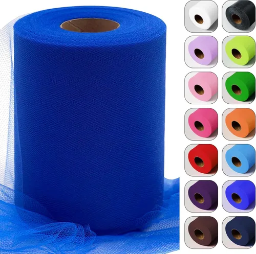 Miniatura 56 de Rollos de tela de tul verde ácido de 6 pulgadas por 100 yardas (300 pies) Cinta de tul para tutú, falda, envoltorio de regalo, decoración de boda