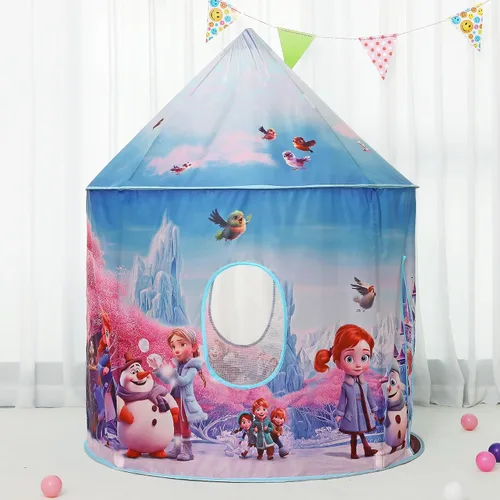 Miniatura 3 de Tienda de campaña y luces de castillo de hielo para niños, casa de juegos interior para niños, 41 x 53 pulgadas