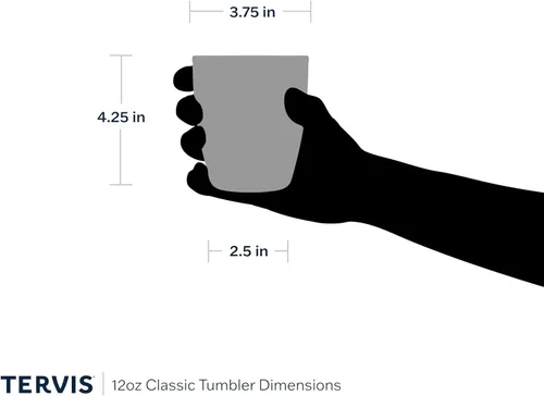Miniatura 4 de Tervis Vaso de mesa transparente y colorido de 12 onzas, hecho en Estados Unidos, con aislamiento de doble pared, mantiene las bebidas frías