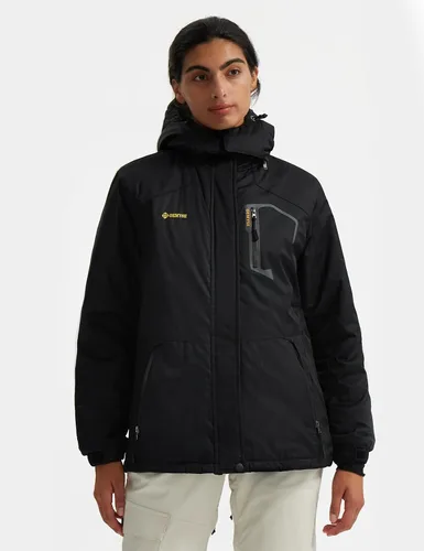 Miniatura 2 de GEMYSE Chaqueta de esquí para mujer, abrigo impermeable para invierno, impermeable, para snowboard, con capucha, rompevientos