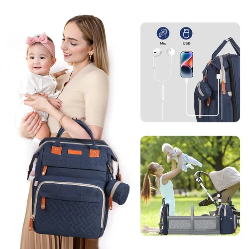 Miniatura 2 de JOYCE Mochila para pañales multifunción resistente al agua con cambiador, bolsa de viaje esencial para mamá, regalo perfecto para ducha y búsqueda