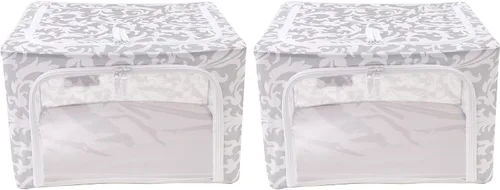 Miniatura 19 de Periea Beau - Paquete de 2 cajas de almacenamiento de 74 L (20.9 x 15.7 x 13.8 in), plegables y apilables de tela, bolsas de almacenamiento