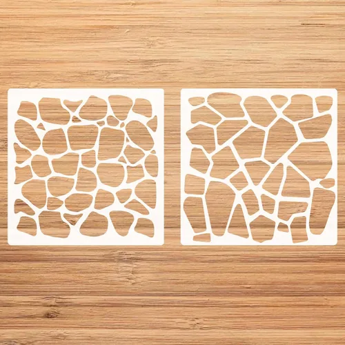 Plantillas de piedra para pintar sobre madera, plantillas de suelo para pintar pisos, azulejos, plantilla de plástico reutilizable para decoración
