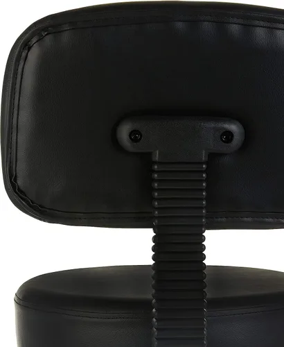 Miniatura 3 de Amazon Basics Taburete de bar de spa ajustable multiusos con reposapiés resistente, cojín de soporte para la espalda, giratorio de 360° y ruedas