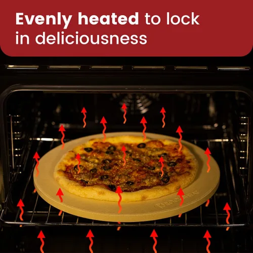 Miniatura 4 de K ROCKSHEAT Piedra para Pizza Redonda de 16 Pulgadas para Parrilla y Horno, Piedra de Hornear Grande de Cordierita para Pan, Piedra de Cocción