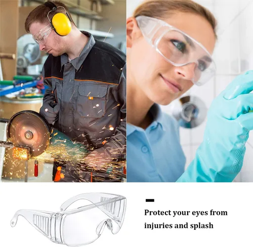 Miniatura 6 de Frienda 6 pares de anteojos de seguridad transparentes para usar sobre lentes, gafas transparentes, antivaho y arañazos, protección ocular