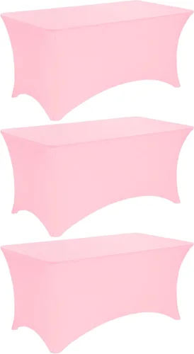 Miniatura 19 de Paquete de 2 manteles rectangulares de elastano de 6 pies, lavables, resistentes a las arrugas, para mesas plegables, bodas, fiestas, cumpleaños