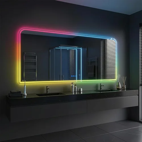 Miniatura 17 de Antok Espejo LED de baño, espejo LED con luces para baño, espejos de tocador iluminados para pared, antivaho, regulable, vidrio templado, función