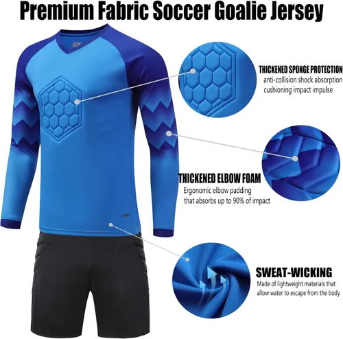 Miniatura 2 de Camiseta de portero de fútbol para niños, camiseta de manga larga para entrenamiento, uniformes juveniles