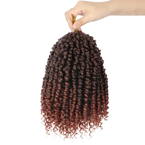 Miniatura 32 de Bileaf Cabello de Ganchillo Passion Twist Pre-retorcido de 10 Pulgadas, 8 Paquetes de Ganchillo Passion Twist, Cabello Corto Passion Twist
