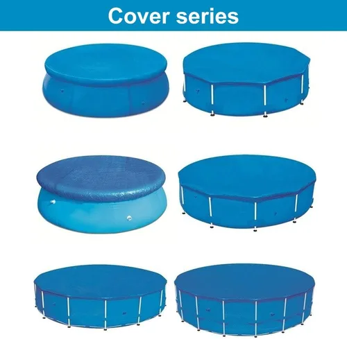 Miniatura 2 de sportuli Cubierta solar redonda para piscina, duradera a prueba de polvo y lluvia para piscinas inflables familiares (8 pies)