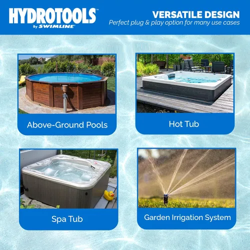 Miniatura 4 de SWIMLINE HYDROTOOLS Bomba de motor de piscina sobre el suelo, Hydro-Flo 0.3 HP con 2220 GPH, vertical