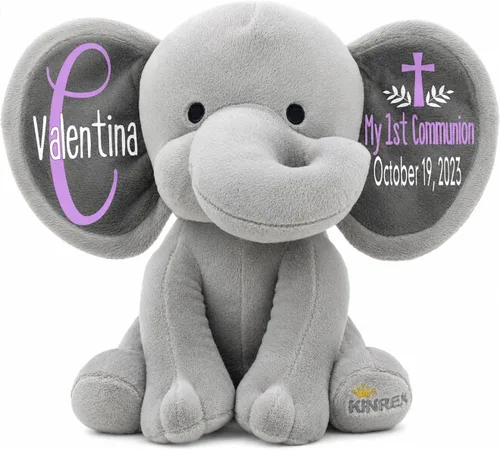 Miniatura 20 de Animal de Peluche Elefante Personalizado - Anuncio Personalizado de Estadísticas de Nacimiento Animales de Peluche Elefante para Bebés, Baby Shower
