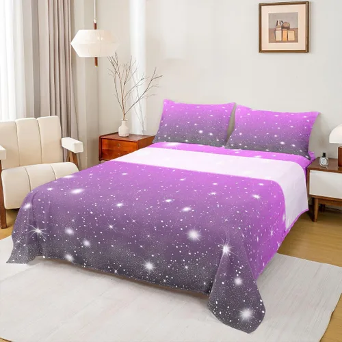 Miniatura 40 de Juego de sábana bajera ajustable de teñido anudado para niñas, juego de ropa de cama con diseño de arco iris degradado de arcoíris, lindo juego