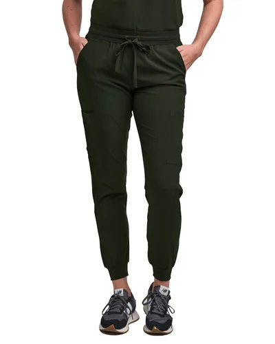 Miniatura 46 de Green Town Conjunto de ropa quirúrgica para mujer, pantalón deportivo y parte superior con cuello en V, 5 bolsillos, cintura de yoga, uniforme