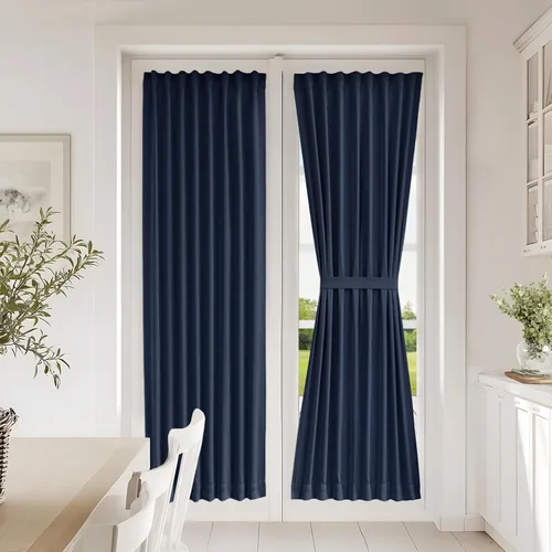 Miniatura 142 de Vatge - Cortinas autoadhesivas para puerta francesa, tratamiento de ventana con filtro de luz sin varillas ni perforaciones para puertas de cristal