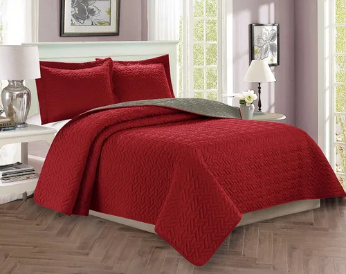 Miniatura 11 de Elegant Comfort Juego de colcha de lujo de 3 piezas, diseño majestuoso, acolchado con fundas de almohada, peso pesado para todas las estaciones