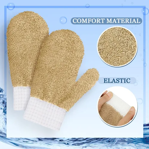 Miniatura 7 de BBTO 3 pares de guantes de microfibra con pulgar reutilizables para limpiar hojas de plantas, guantes lavables para limpiar el polvo para la ventana