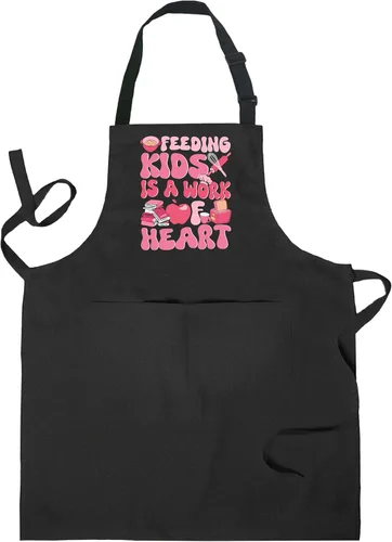 Miniatura 14 de Delantales de Señora del Almuerzo con Bolsillos, Regalos para Señoras del Almuerzo, Regalos para Trabajadores de Cafetería, Delantal Ajustable