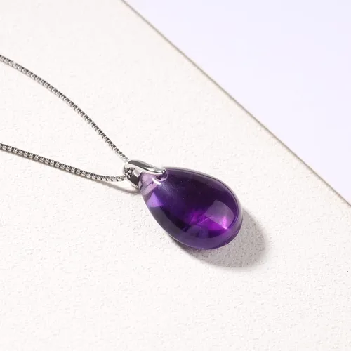 Miniatura 6 de COAI Collar de cristal curativo con lágrima plateada para mujer