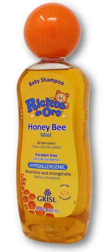 Miniatura 2 de Honey Bee Ricitos de Oro Shampoo Champú para bebé con gorra de sonajero emergente, producto sin parabenos para el delicado cabello del bebé; 13.5
