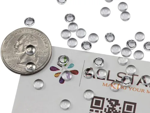 Miniatura 9 de Allstarco Cabujones acrílicos redondos transparentes de 0.354 in, gemas de plástico para hacer joyas, aretes de bricolaje, colgantes - 75 piezas