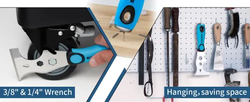Miniatura 8 de KEZERS Herramienta de Pintor 13 en 1, Raspador de Cuchillo de Masilla de Acero Inoxidable de 3", Herramienta Raspadora de Pintura para Pintura