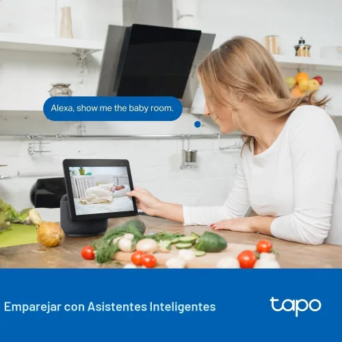 Miniatura 10 de Tapo - Cámara de seguridad 2K 3MP con inclinación/giro para interiores/exteriores, detección y seguimiento gratuito de personas/llanto de bebés