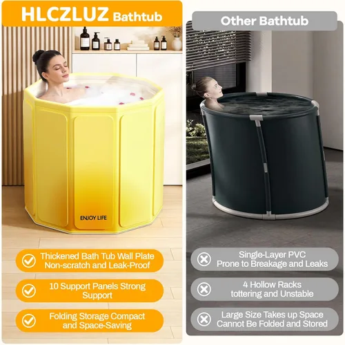 Miniatura 8 de Bañera portátil plegable, bañera de hielo caliente, bañera de ducha no inflable, bañera plegable para spa, bañeras de remojo para viajes