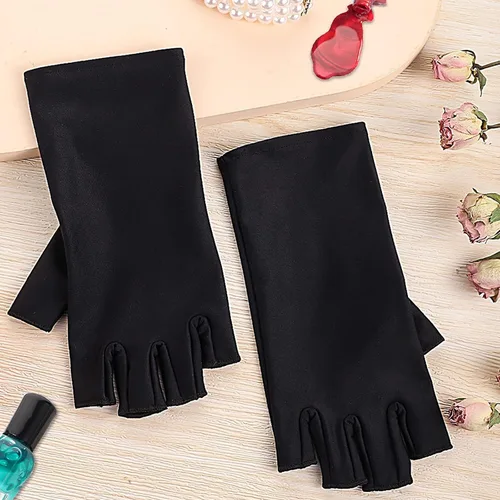 Miniatura 7 de Pimoys Guantes UV para manicura de gel UPF50+ Guantes de protección solar sin dedos para lámpara de uñas de gel, guantes de conducción para mujeres