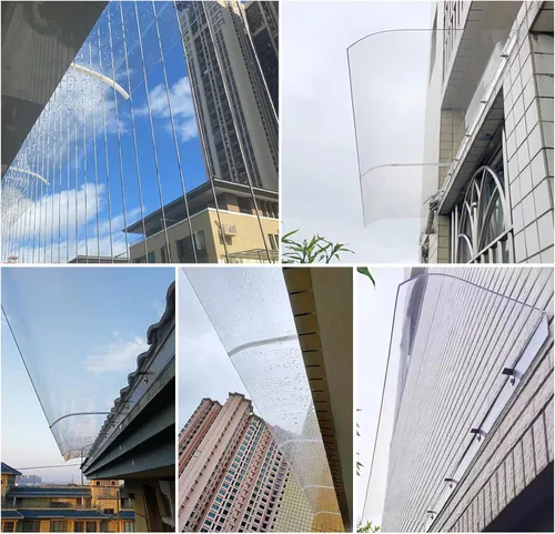 Miniatura 7 de Toldo transparente invisible para ventana, toldo para puerta delantera al aire libre, patio, toldo moderno de policarbonato para puerta delantera