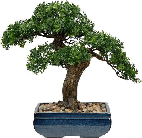 Miniatura 10 de Árbol bonsái artificial, enebro, plantas artificiales para interiores, pequeñas plantas falsas para decoración con macetas de cerámica