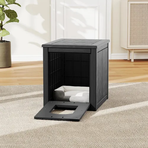 Miniatura 6 de Casa para gatos al aire libre resistente a la intemperie, casa de plástico para gatos exterior impermeable con puerta frontal abierta, refugio