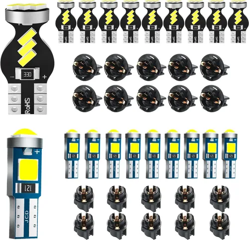 Miniatura 11 de Antline Bombilla LED T5 37 74 73 2723 2721 194 T10 168 2825 W5W amarillo ámbar, superbrillante PC74 PC37 PC168 PC194 Reemplazo LED para cúpula