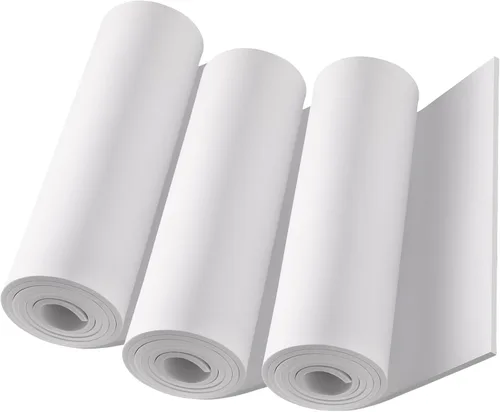 Miniatura 29 de Hoja de espuma EVA blanca en rollo, espuma EVA premium de 6 mm de grosor, 49" x 13.9", alta densidad 86 kg/m3 para disfraz de Halloween, Blanco