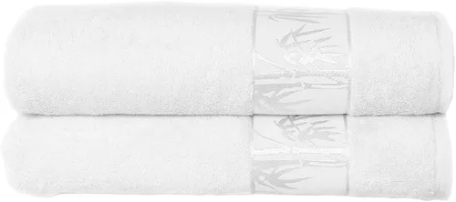 Miniatura 10 de Juego de 2 toallas de baño súper suaves de lujo, viscosa prémium derivada de bambú y algodón turco