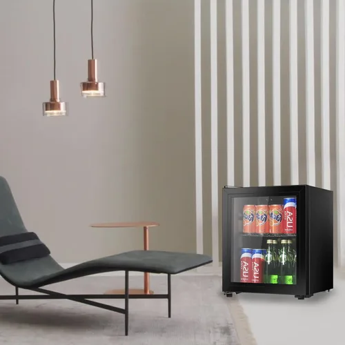 Miniatura 6 de HAILANG - Refrigerador de bebidas, 1.3 pies cúbicos, mini refrigerador con puerta de vidrio para refrescos y cerveza, refrigerador de bebidas