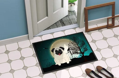 Miniatura 4 de Caroline's Treasures BB2194MAT - Tapete de Halloween de 18 x 27 pulgadas, tapete para puerta delantera, interior y exterior, para entrada, Pug