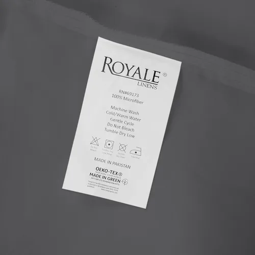 Miniatura 9 de Royale Linens Sábana Plana King – Sábanas Planas de Microfibra Cepillada Ultra Suave 1800 Solamente – Sin Arrugas y Resistente a las Manchas – Gris