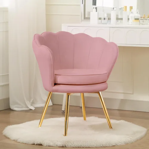 Miniatura 17 de Czlolo Juego de 2 sillas decorativas, sillas de tocador de terciopelo con respaldo, silla decorativa pequeña moderna de mediados de siglo para sala