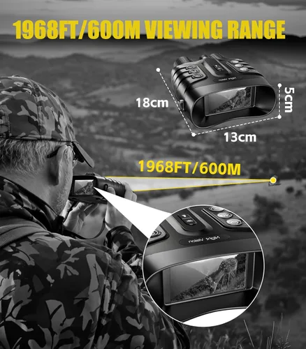 Miniatura 7 de Binoculares de visión nocturna, gafas de visión nocturna a todo color 4K de 10000 mAh, zoom digital de 48 MP 8X de 1968 pies
