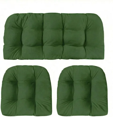 Miniatura 56 de RSH DECOR: Sunbrella - Juego de 3 cojines de mimbre copetudos 41 x 19 pulgadas y 19 x 19 pulgadas Fabricado con tela de rendimiento Sunbrella