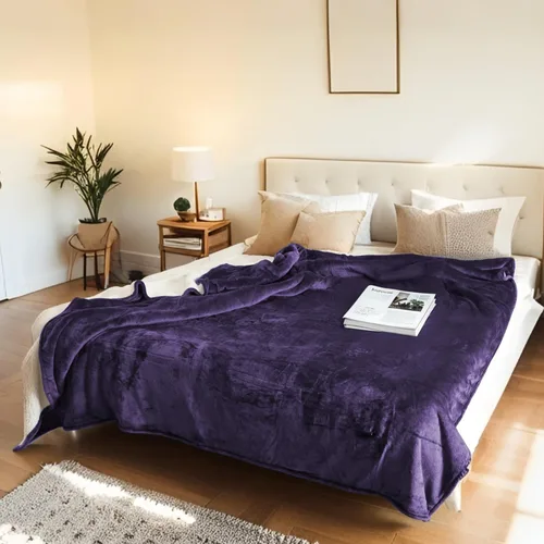 Miniatura 42 de Manta térmica eléctrica tipo throw tamaño 50"x60" - Tela de franela y sherpa de doble cara, 6 ajustes de calor y 3 horas de apagado automático