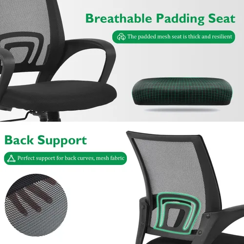 Miniatura 3 de PayLessHere Juego de escritorio y silla de oficina en casa de 32 pulgadas, escritorio para computadora de 32 pulgadas con silla de oficina Negro